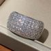 Cao Shi Plating Ring Super Sparkling Full Diamond Half Circle Zircon Women's Ring Accessories_ipsvogv.com