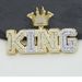 Men's Jewelry Hip Hop King Letter Pendant Necklace With Diamond Accents, Gold Plated Brass Chain, 60cm Length Diamond Pendant Necklace_ipsvogv.com