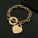 Women's Jewelry Fashion Love Stainless Steel Bracelet Peach Heart Shaped Letter Rose Gold Bracelet T Shaped Titanium Steel Bracelet_ipsvogv.com
