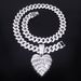 Unisex Personality Trend New Style Heart Shaped Full Diamond Pendant Fashion Street Hip Hop Cuban Necklace_ipsvogv.com