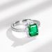 Willson Jewelry Colored Gemstone Luxury Cultivated Emerald Ring Female S925 Silver Inlaid Full Diamond Hand Jewelry Fashion Gemstone_ipsvogv.com