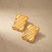 INS Internet Celebrity Trend Same Style Copper Gold-Plated Rectangular Geometric Pattern Earrings Simple Studs_ipsvogv.com