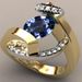 New Plated Inlaid Blue Two-color For Women's Engagement Ring_ipsvogv.com