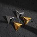 INS Retro Plated Titanium Steel Polished Three Dimensional Triangle Earrings_ipsvogv.com