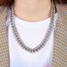 Aalloy trendy hip hop style celebrity style Cuban chain personality men's necklace trendy brand 13mm necklace_ipsvogv.com