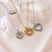 New Style Ribbon Heart Necklace For Women With Zircon Inlay, Elegant And Versatile Titanium Steel Collarbone Chain_ipsvogv.com