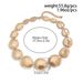 Exaggerated Geometric Texture Oval Collarbone Necklace Fashionable Metal Long Tassel Earrings_ipsvogv.com