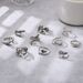 Hot Selling Trend Cute Kitten, Rabbit, Snake Shaped Bat, Dragon Claw Animal Ring Set Of 10 Pieces_ipsvogv.com