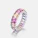 Rainbow zircon ring female S925 silver single row inlaid colored gemstone ring light luxury fashion_ipsvogv.com