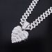 Unisex Personality Trend New Style Heart Shaped Full Diamond Pendant Fashion Street Hip Hop Cuban Necklace_ipsvogv.com