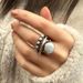 Cao Shi Fashion Thai Silver Vintage Round Three Layer Cross Pearl Ring_ipsvogv.com