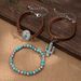 Ethnic Style Pine Stone Cactus Hang Tag Set, Personalized Multi-element Bead Bracelet_ipsvogv.com