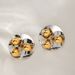 L Designer Style Gold Brass Metal Minimalist Round Ball Three-Dimensional Disc Earrings Heavy Craft Ear Jewelry_ipsvogv.com