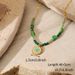 Turquoise Stone Beaded Necklace - Gold Plated Stainless Steel Clavicle Chain_ipsvogv.com