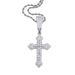 Hip Hop New Cross Zircon Pendant Diamond Studded Full Diamond Men's Necklace_ipsvogv.com