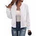 Women's Clothing new solid color zipper jacket baseball collar casual jacket_ipsvogv.com