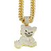 Men's Hip Hop Jewelry Set Fashion Full Diamond Bear Pendant Necklace Cuban Chain Bracelet Three Piece Set_ipsvogv.com