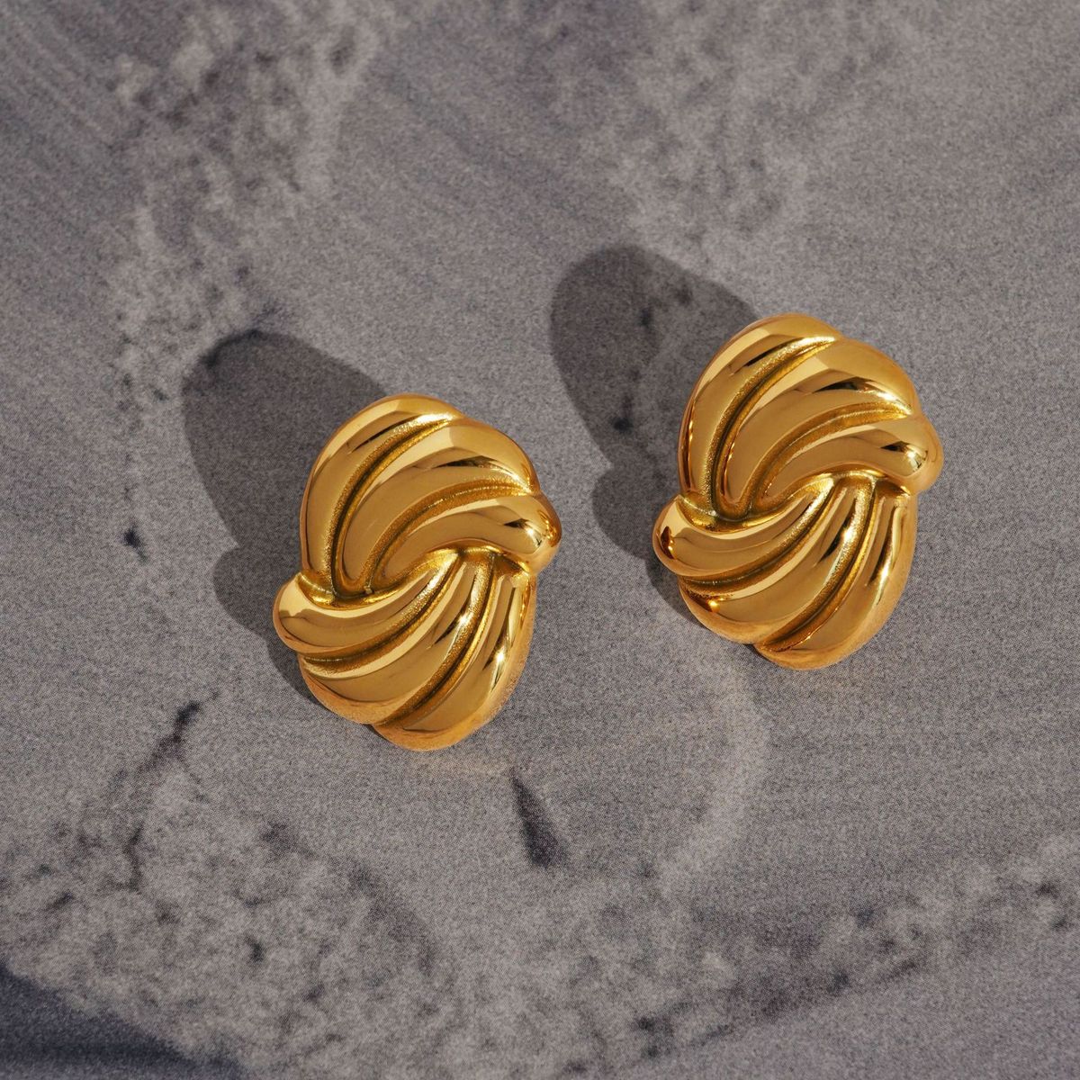Retro Plated Titanium Steel Fine Polished Twisted Earrings Skirt Decorations_ipsvogv.com