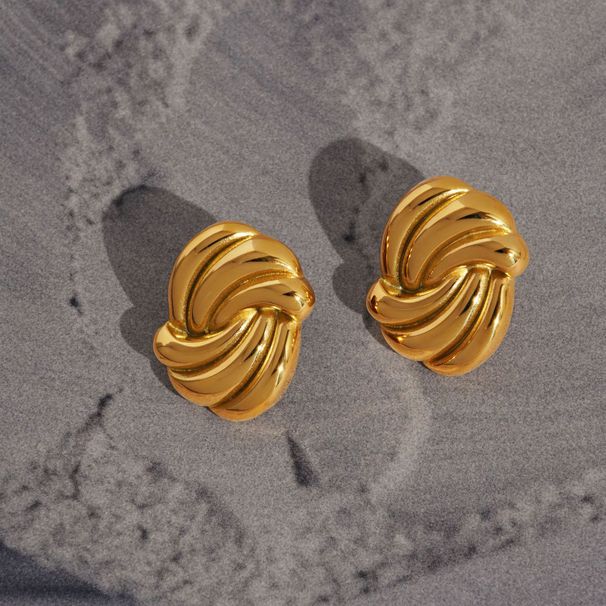 Retro Plated Titanium Steel Fine Polished Twisted Earrings Skirt Decorations_ipsvogv.com