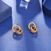 Europe And The United States Rome Dia New Creative Rose Gold Titanium Steel Women's Double Ring Popular Earrings_ipsvogv.com