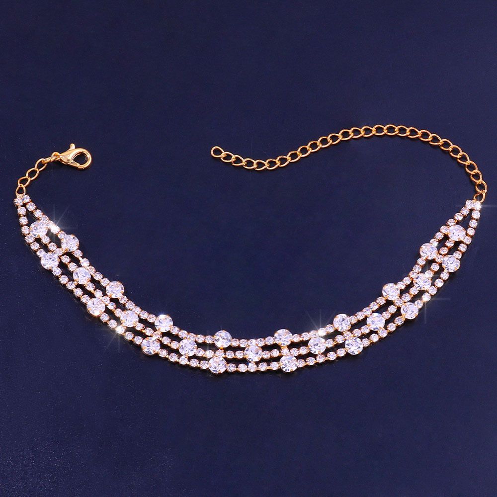 Hot Jewelry Multi-layer Embellishment Diamond Anklet Light Luxury Niche Fashion Rhinestone Anklet_ipsvogv.com