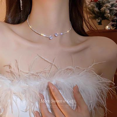 【 187 People Shipped Within 5 Hours 】 Zircon Choker Collar Bridal Necklace Light Luxury Niche High-end Banquet Wedding_ipsvogv.com