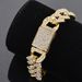 Hip-Hop Style Men's Dominant Cuban Full Zircon Exaggerated Large Gold Chain Bracelet_ipsvogv.com