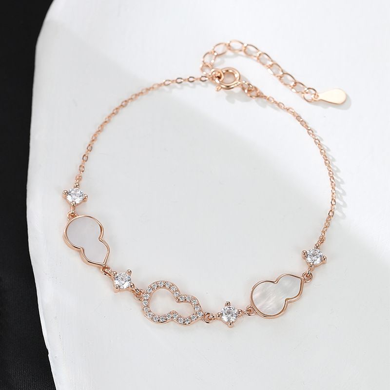 New S Pure Silver Micro Gourd Bracelet For Women, Simple And Niche, Diamond Inlaid Ins Bracelet, Ethnic Style Accessory_ipsvogv.com