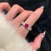 Red Diamond Peach Crystal Full A Zircon Ring, Niche High-end French Light Luxury Vintage Exquisite Ring Ring,_ipsvogv.com