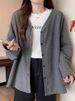 Lazy wind cardigan coat women's large size fat mm early autumn loose outside long-sleeved top winter_ipsvogv.com
