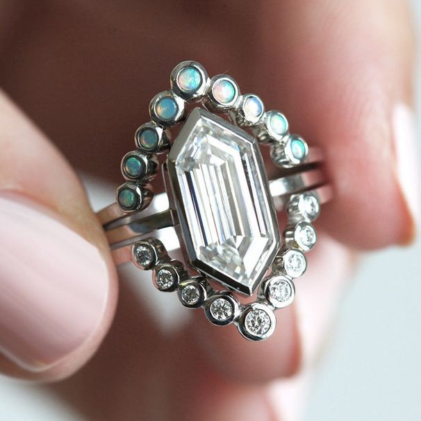 Sanjie's New Jewelry Simple And Personalized Color Zircon Diamond Crystal With Diamonds For Women's Ring Set_ipsvogv.com