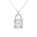 Women's Jewelry Square Diamond Small Lock Necklace Full Of Diamond Zircon Love Clavicle Chain Fashion Temperament Versatile Necklace_ipsvogv.com