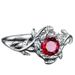 Yiwu Sanjie's New RING Alloy Inlaid With Red Zircon Ring, Creative Rose Women's Diamond Ring_ipsvogv.com