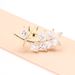 Sun Cloud Summer Diamonds Double Leaf Branch Pins with Gold Plated Stones, Simple Anti Shining Bracelet for Women's Accessories_ipsvogv.com