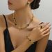 Light luxury style personalized diamond laid bracelet rg earrg set versatile geometric niche design collarbone_ipsvogv.com