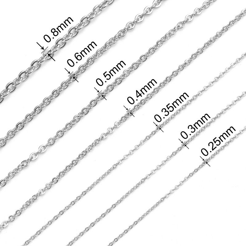 Stainless steel chain O shaped chain 304 stainless steel hammer cross chain DIY jewelry necklace_ipsvogv.com