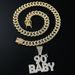 Hip Hop Exaggerated Letter BABY Full Diamond Pendant Personalized Nightclub Men's Cuban Necklace_ipsvogv.com