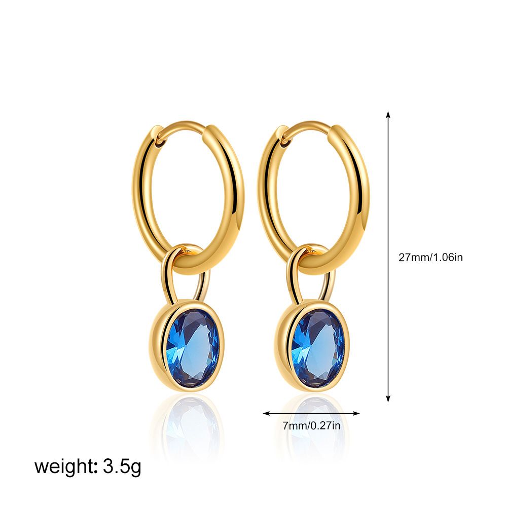 Unisex Copper Plated Diamond Colored Earrings Simple And Fashionable Light Luxury High End Retro Niche Temperament Earrings_ipsvogv.com