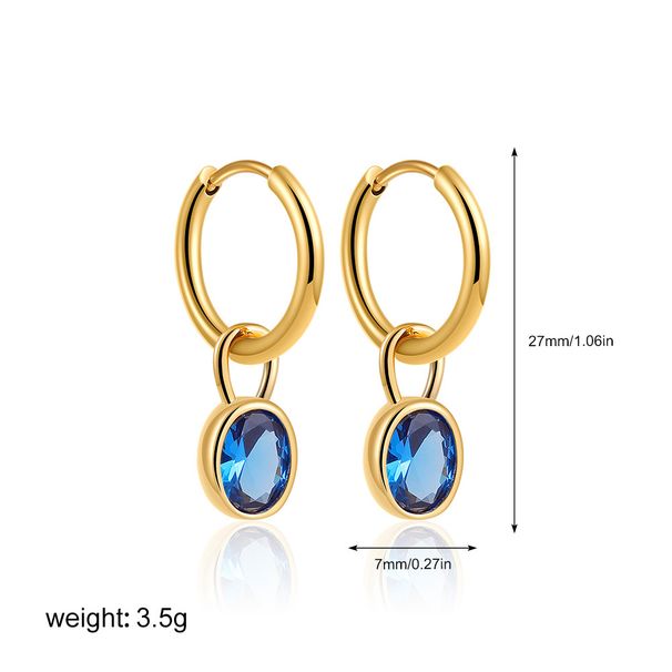 Unisex Copper Plated Diamond Colored Earrings Simple And Fashionable Light Luxury High End Retro Niche Temperament Earrings_ipsvogv.com