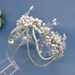 Elegant Handmade Bridal Headpiece With Pearls & Rhinestones - Adjustable Hairband For Weddings & Special Occasions Chain Headband Accessories_ipsvogv.com