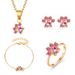 Simple cat claw heart shaped pet footprint necklace earrings bracelet ring set female jewelry gift_ipsvogv.com