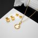 304 Stainless Steel Bear Earrings For Women Round Plaque Corrugated Bear Stainless Steel Necklace Jewelry_ipsvogv.com