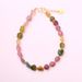 Natural Women's Bucket Beads, Irregular Rainbow Tourmaline Bracelet, High-end Candy Color_ipsvogv.com