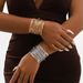 B2580 Premium Sweet Cool Punk Style Wide Edition Metal Brushed Line Open Bracelet for Women_ipsvogv.com