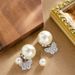 High Version Fashionable Small Diamond Butterfly Pendant, Pearl Earrings, Female Minimalist Temperament, High-end Silver_ipsvogv.com