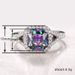 Cao Shi's Fashion, Luxury, and Elegant Temperament Simple Square Colorful Ring, Female_ipsvogv.com