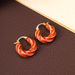 Advanced spiral patterned enamel drip glazed earrings with summer design and fashionable ear accessories_ipsvogv.com