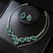 Fashion Round Crystal New Women's Diamond-Studded Alloy Necklace Earrings_ipsvogv.com