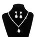 2021 Jewelry Brand New Shiny Inlaid Full Diamond Women's Wedding Accessories Necklace Earrings Bracelet Three-Piece Set_ipsvogv.com