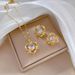 【 Titanium Steel 】 Micro inlaid Necklace Earring Set Light Luxury Love Flower Personalized Temperament Banquet Earrings_ipsvogv.com